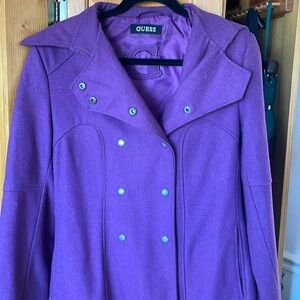 Guess purple wool coat
